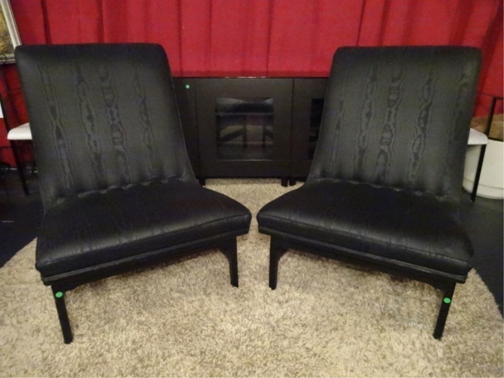 PAIR MID CENTURY MODERN LOUNGE CHAIRS, 1950's/60's, (1 of 10)