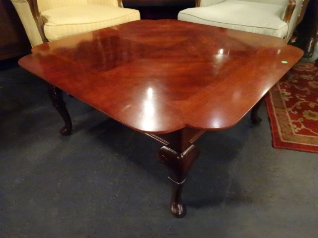 VINTAGE SQUARE COFFEE TABLE, SCALLOPED EDGE, EXCELLENT (1 of 4)