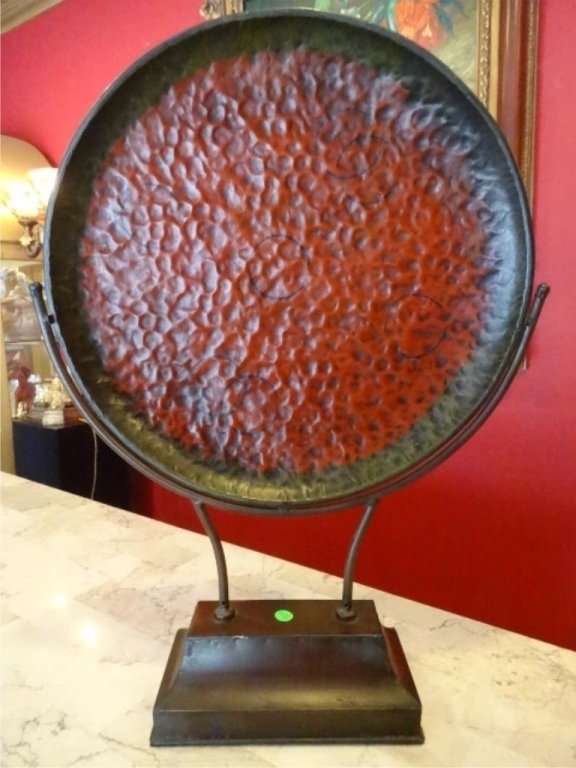 METAL PLAQUE ON STAND, RED AND BLACK FINISH, APPROX: METAL PLAQUE ON STAND, RED AND BLACK FINISH, APPROX 22"H, SKU718.02
