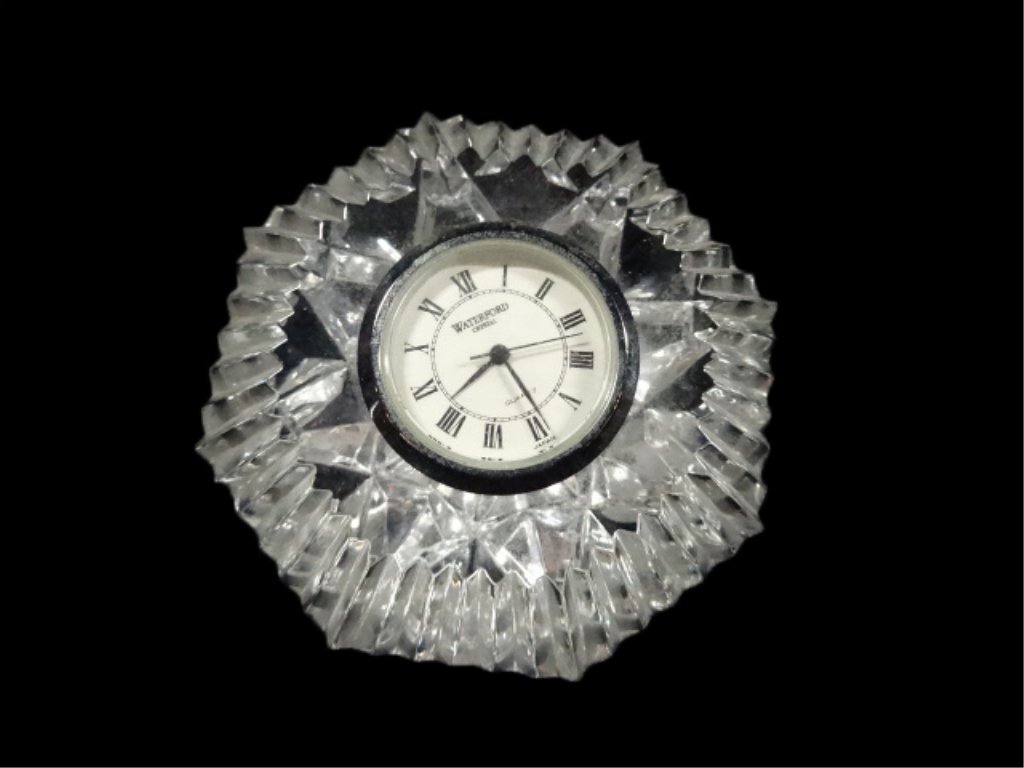 WATERFORD CRYSTAL CLASSIC LISMORE DIAMOND CLOCK, APPROX: WATERFORD CRYSTAL CLASSIC LISMORE DIAMOND CLOCK, APPROX 3", SKU759.08