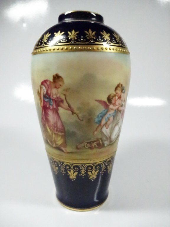 PORCELAIN VASE, VENUS UND AMOR, WITH BEEHIVE MARK, (1 of 5)