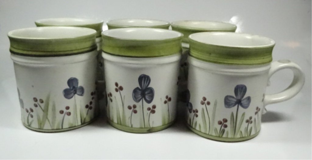 6 DENBY STONEWARE MUGS, MADE IN ENGLAND, FLORAL DESIGN, (1 of 6)