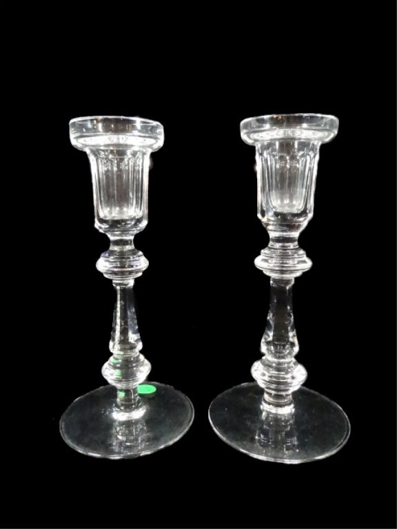 PAIR WATERFORD CRYSTAL CANDLESTICKS, APPROX 6"H (1 of 4)