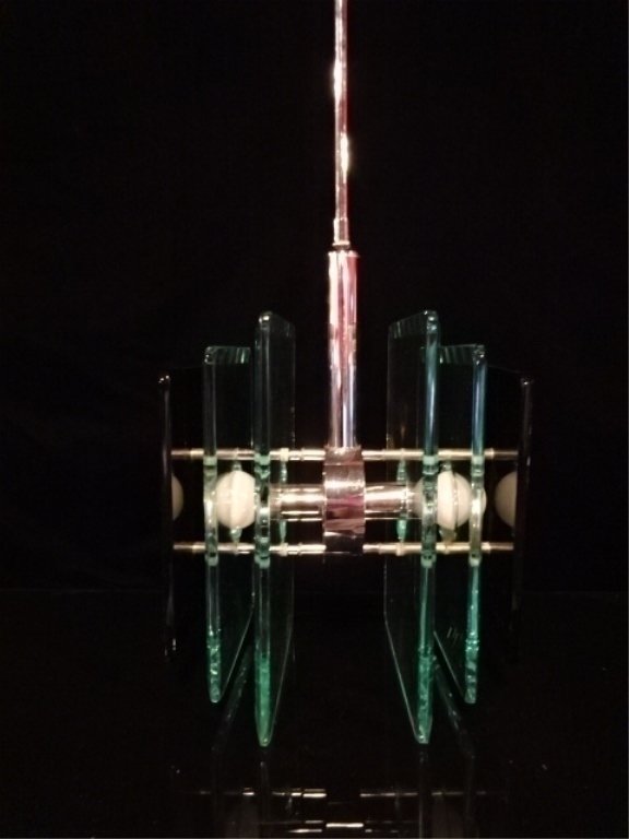 FONTANA ARTE MODERN GLASS PENDANT LAMP, 6 PANELS OF (1 of 10)