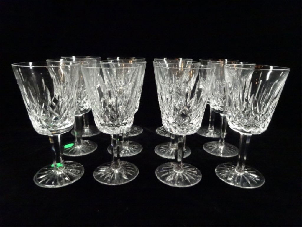 12 PC WATERFORD CRYSTAL WATER GOBLET GLASSES, LISMORE (1 of 4)