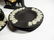 9 PC WEDGWOOD BLACK JASPERWARE, INCLUDES VASE APPROX 5 - 7