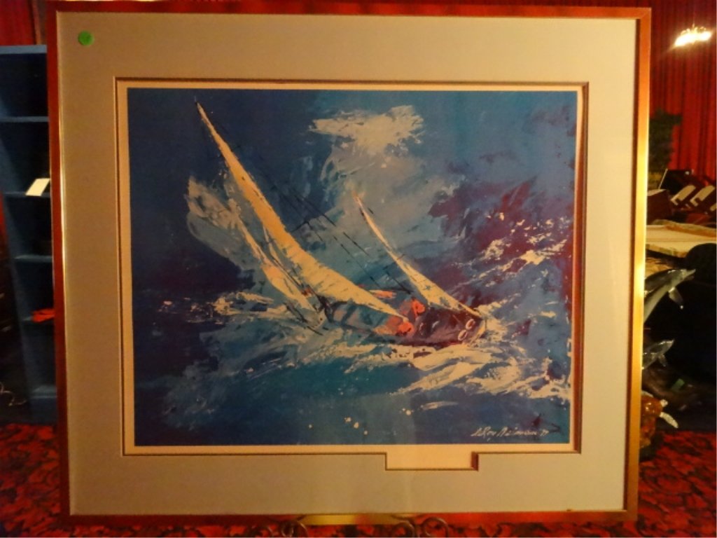 LEROY NEIMAN PENCIL SIGNED SERIGRAPH, SAILING, PENCIL (1 of 7)