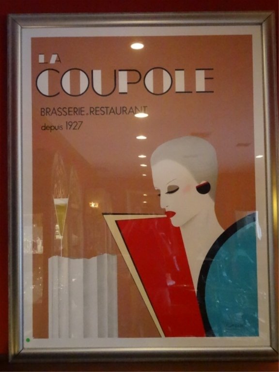 HUGE LA COUPOLE BRASSERIE FRENCH COLOR LITHOGRAPH BY (1 of 8)