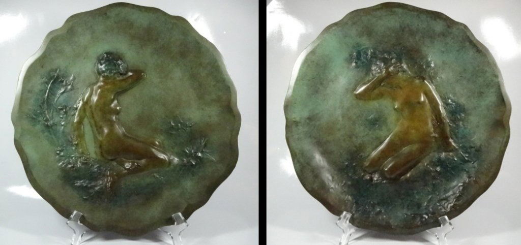 2 AUGUSTE LEDRU BRONZE WALL PLAQUES, (FRENCH, (1 of 10)