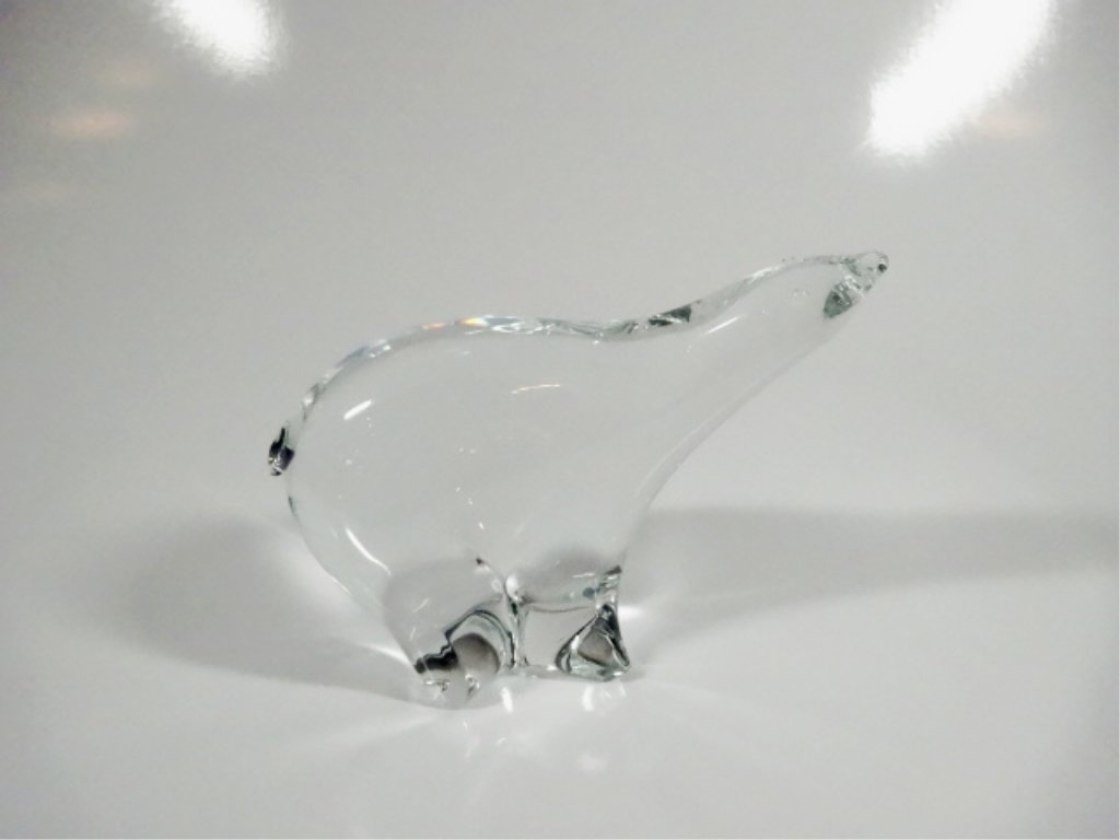 MALERAS CRYSTAL FIGURINE, POLAR BEAR, SIGNED, APPROX: MALERAS CRYSTAL FIGURINE, POLAR BEAR, SIGNED, APPROX 3.5"H X 5"L