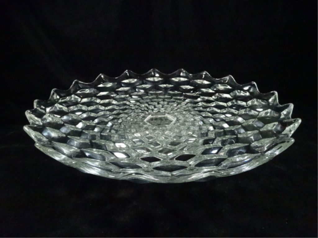 FOSTORIA GLASS LARGE FOOTED FRUIT BOWL, AMERICAN (1 of 5)