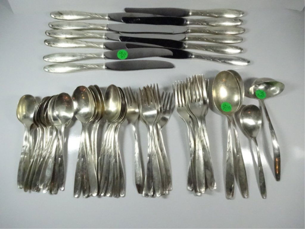 61 PC GORHAM STERLING SILVER FLATWARE SERVICE, WHEAT (1 of 8)