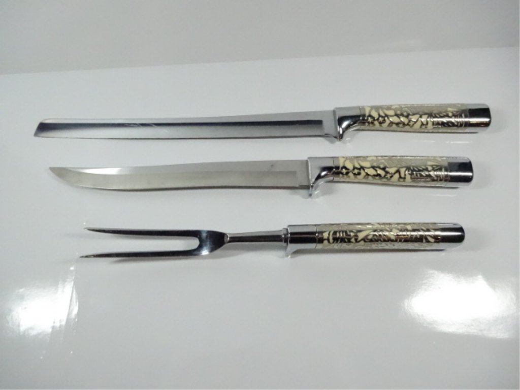 3 PC CARVING SET, BY CARVEL HALL USA, LONGEST APPROX (1 of 4)