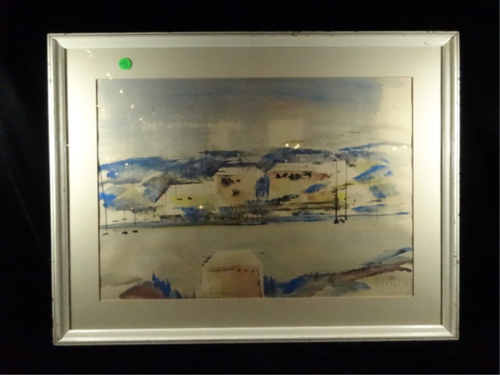 ALFRED BIRDSEY WATERCOLOR, ABSTRACT LANDSCAPE, SIGNED (1 of 9)