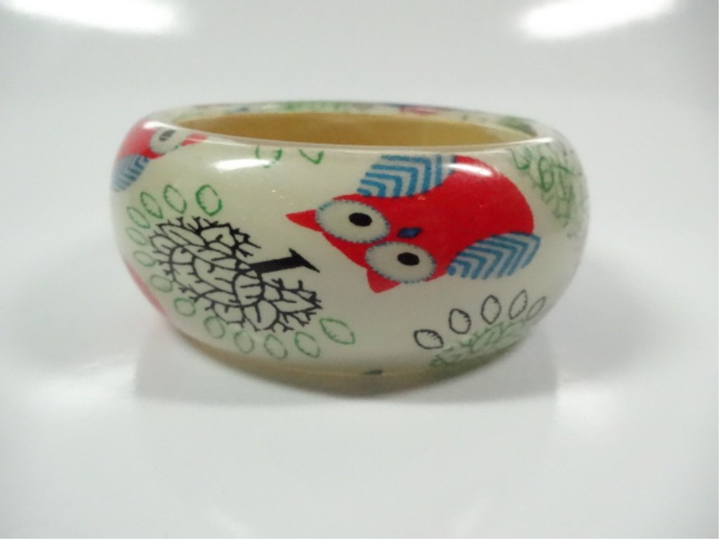 MODERNIST OWL BANGLE BRACELET, APPROX 2.5" DIAMETER (1 of 7)