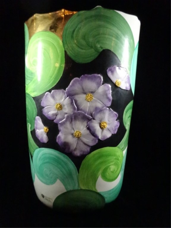 HUGE CAPODIMONTE PORCELAIN VASE, FLORAL DESIGN, WITH: HUGE CAPODIMONTE PORCELAIN VASE, FLORAL DESIGN, WITH PORCELLANE SAN MARCO LABEL, MARKED SAN MARCO, WITH CAPODIMONTE N MARK ON BASE, APPROX 16.75"H X 10"W