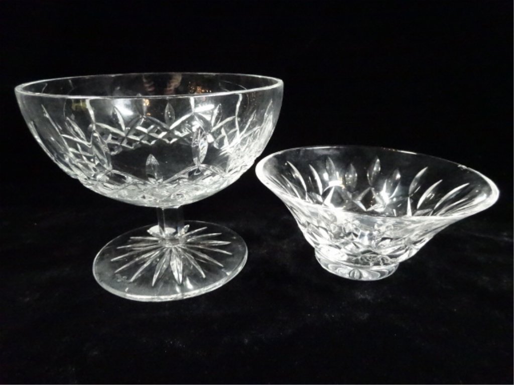 2 PC WATERFORD CRYSTAL BOWLS, LISMORE PATTERN, LARGER (1 of 8)