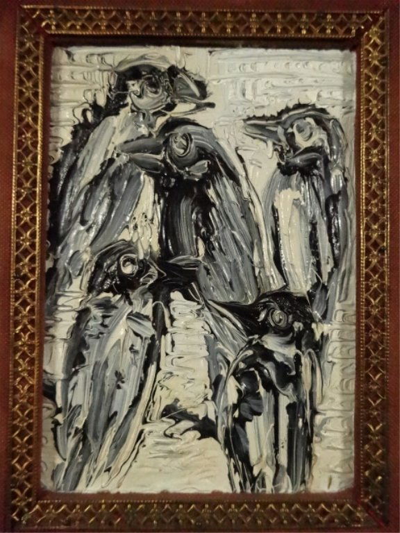 HUNT SLONEM (AMERICAN, 1951) OIL PAINTING ON CANVAS (1 of 5)