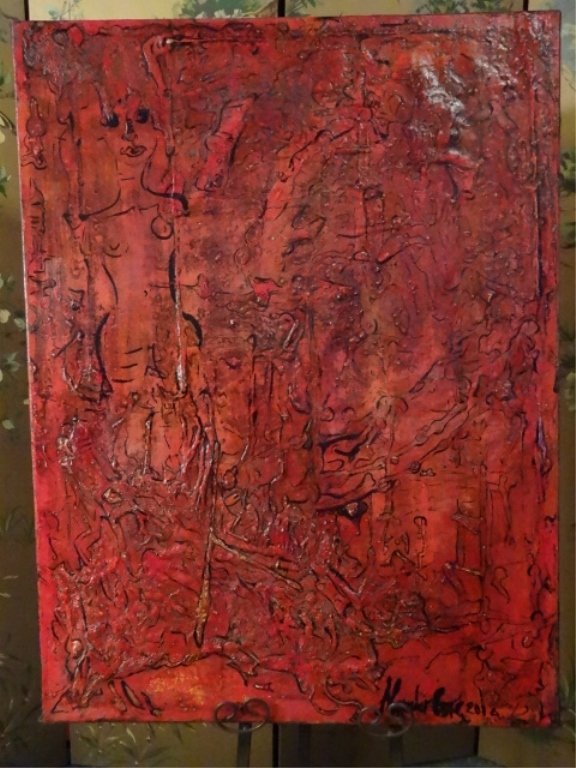 ALEXANDER GORE OIL PAINTING ON CANVAS, ABSTRACT FEMALE (1 of 10)