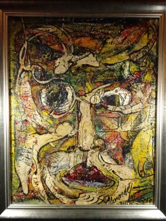 ALEXANDER GORE PAINTING, OIL PIGMENTATION ON WOODEN (1 of 7)