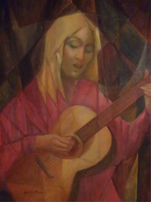 HENRY PLAWIN SIGNED OIL ON BOARD PAINTING, MODERNIST (1 of 6)