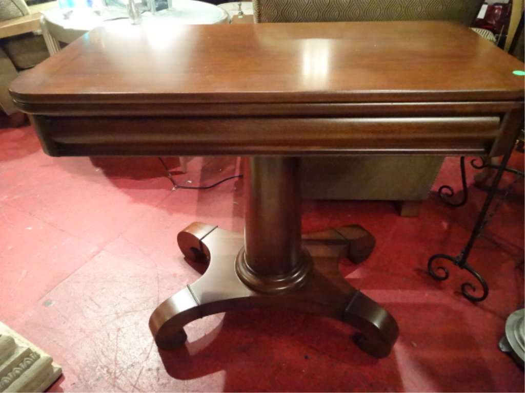 AMERICAN EMPIRE STYLE FLIP TOP TABLE, EXCELLENT VINTAGE (1 of 4)