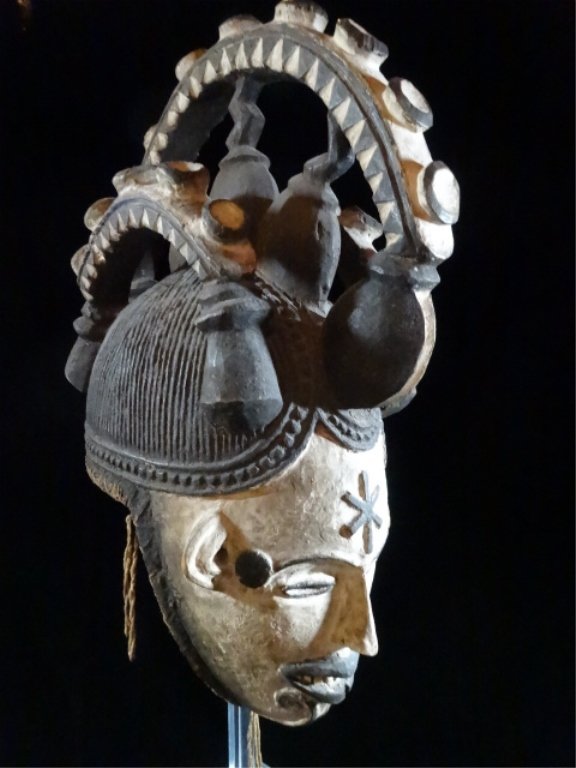 IGBO MMWO AFRICAN SPIRIT MASK, NIGERIA, 15.7"H X 8"W, (1 of 10)