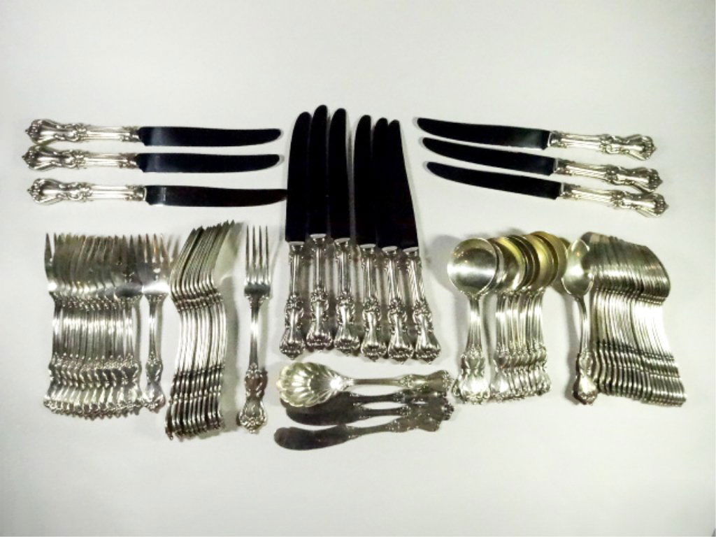 75 PC REED & BARTON STERLING SILVER FLATWARE SERVICE (1 of 8)
