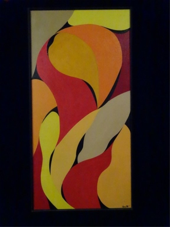 1970's ABSTRACT PAINTING ON CANVAS, SIGNED SMITH LOWER (1 of 7)