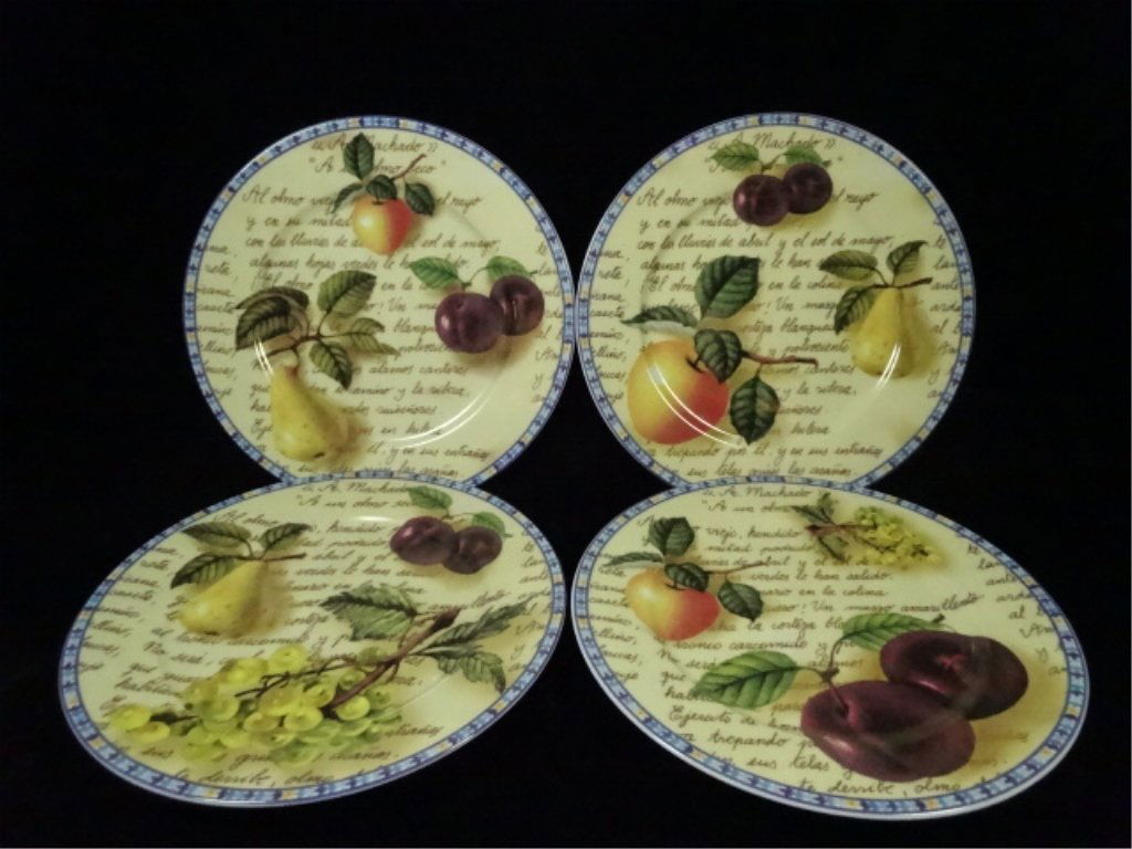 4 GODINGER FRUIT DESIGN PLATES, APPROX 7.5" DIAMETER (1 of 6)