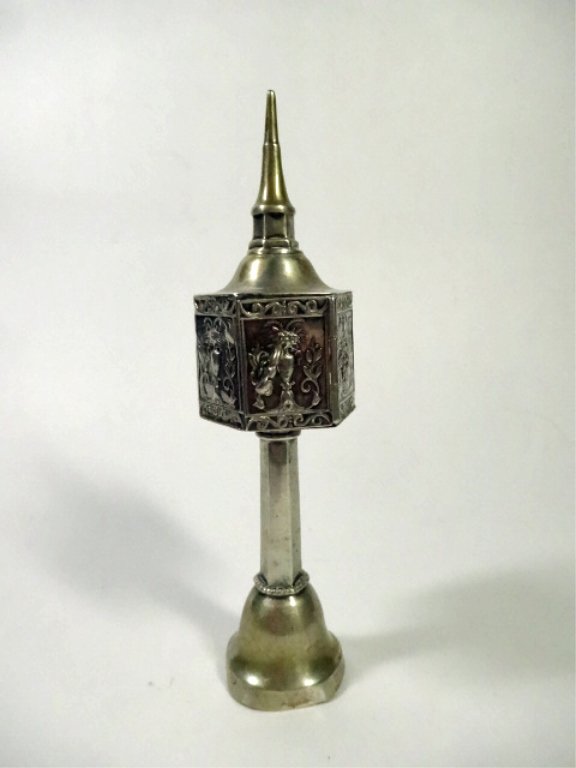 800 SILVER TRINKET BOX ON STAND, SPIRE FORM, APPROX 68 (1 of 9)