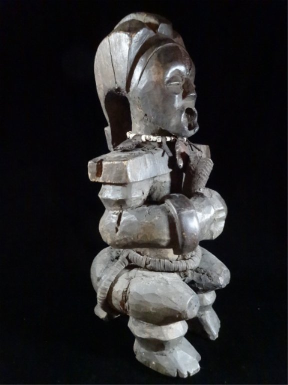 AFRICAN CARVED WOODEN SCULPTURE, FETISH FIGURE OF A (1 of 10)