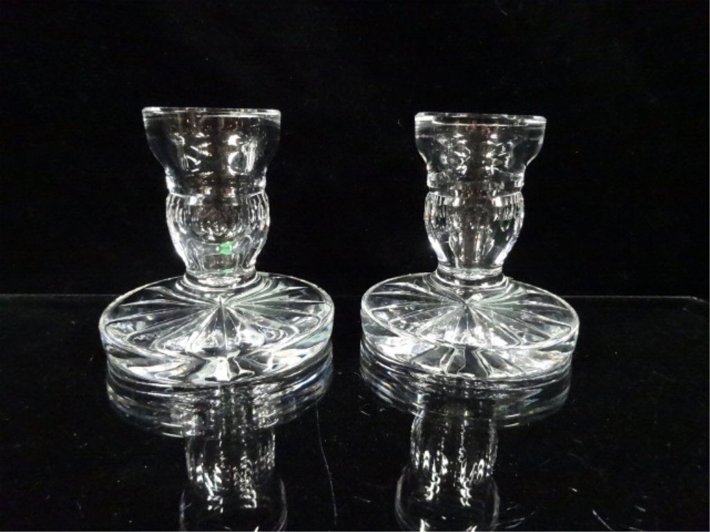 2 WATERFORD CRYSTAL CANDLE HOLDERS, APPROX 3.5"H (1 of 4)