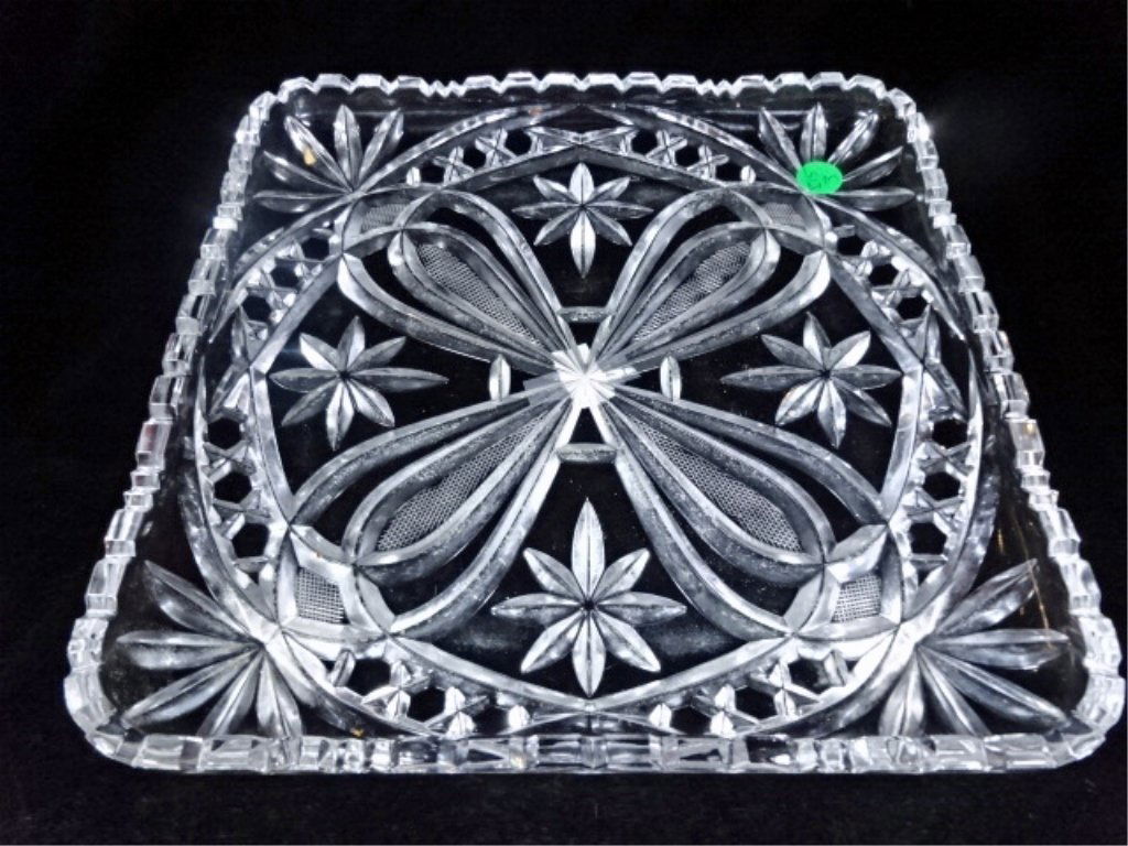 VINTAGE SQUARE CUT CRYSTAL DISH, EXCELLENT CONDITION, (1 of 3)
