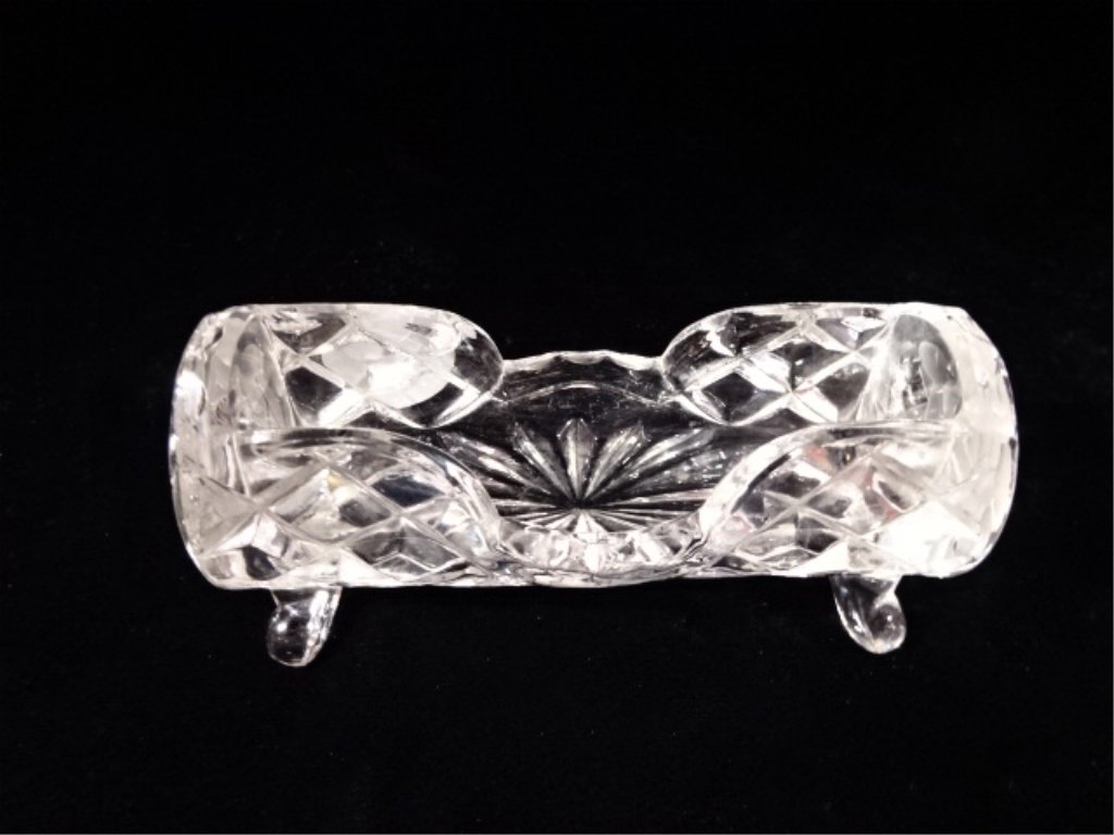 CUT CRYSTAL TOOTHPICK HOLDER, 4" X 2", EXCELLENT (1 of 4)