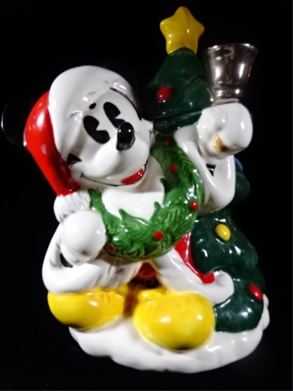 DISNEY MICKEY MOUSE CHRISTMAS COOKIE JAR, GLAZED (1 of 10)
