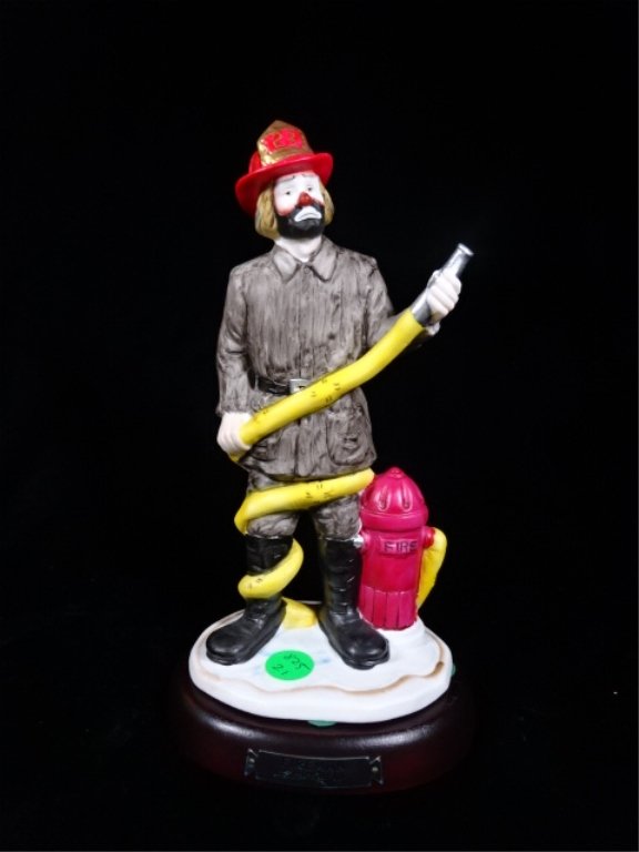 SIGNED PORCELAIN EMMETT KELLY JR FIREMAN FIGURE BY (1 of 7)