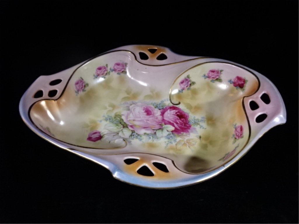 GERMAN PORCELAIN PAINTED DISH, VERY GOOD CONDITION, 8" (1 of 5)