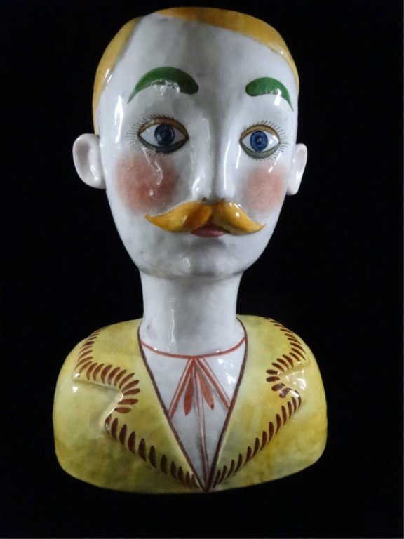 HUGE MID CENTURY HORCHOW ITALIAN CERAMIC MAN'S HEAD (1 of 6)