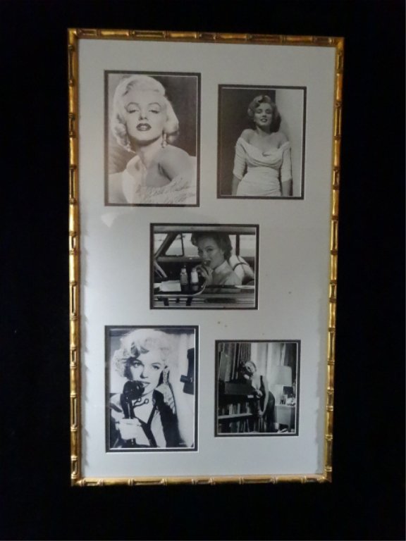 5 MARILYN MONROE PHOTOS, FRAMED TOGETHER, ONE INSCRIBED (1 of 7)