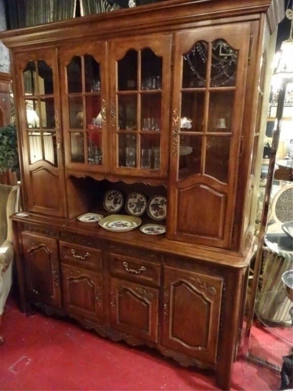 FRENCH STYLE LIGHTED BREAKFRONT, 4 GLAZED DOORS, LOWER (1 of 9)