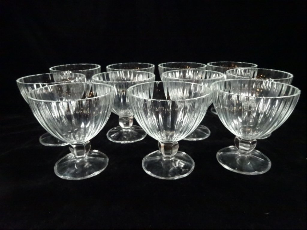 11 LARGE SHERBET GLASSES, 1 WITH 2 TINY CHIPS ON RIM, (1 of 6)