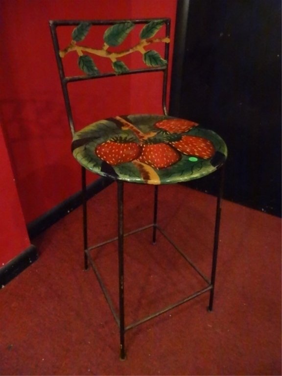 PAINTED METAL BARSTOOL, COUNTER HEIGHT HEIGHT, PAINTED (1 of 4)