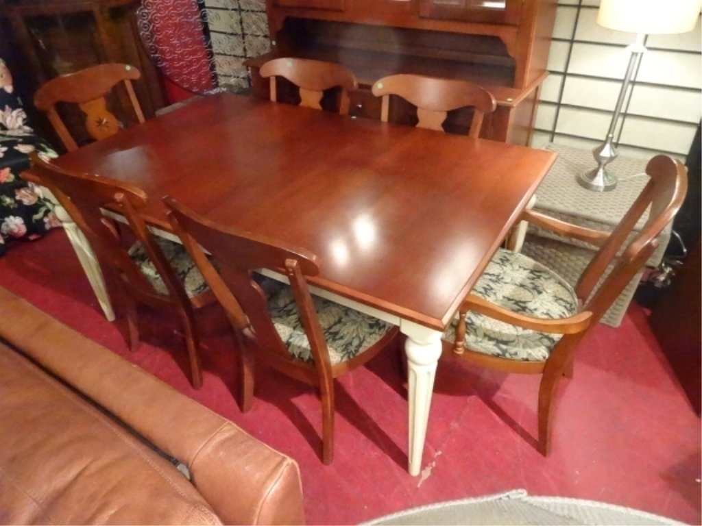 7 PC DINING SET, TABLE WITH 6 CHAIRS (2 ARMCHAIRS, 4 (1 of 9)
