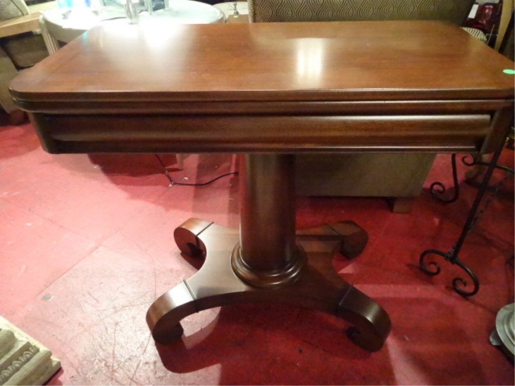 AMERICAN EMPIRE STYLE FLIP TOP TABLE, EXCELLENT VINTAGE (1 of 4)