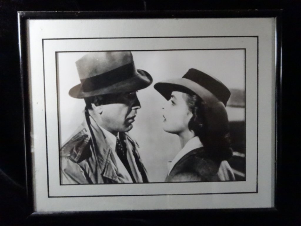 FRAMED HUMPHREY BOGART & LAUREN BACALL PHOTO, FRAMED: FRAMED HUMPHREY BOGART & LAUREN BACALL PHOTO, FRAMED SIZE APPROX 10.5" X 13", NOTE: FRAME NOT OPENED TO DETERMINE IF ORIGINAL PHOTO OR PRINT