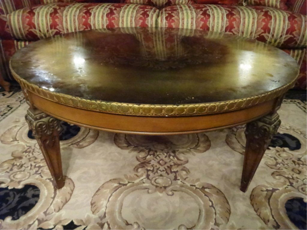 MID CENTURY GILT WOOD COFFEE TABLE, NEOCLASSICAL STYLE, (1 of 5)