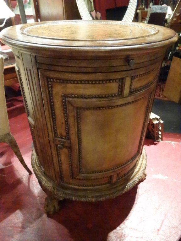 ROUND REVOLVING SHELF BAR CABINET, WITH ANTIQUE STYLE (1 of 5)