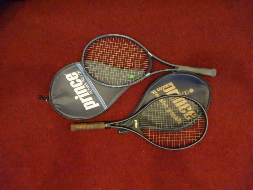 2 PC TENNIS RACKETS, INCLUDES PRINCE POWER PRO 110 & (1 of 3)