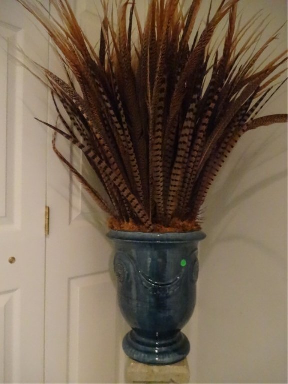 LARGE LE CHENE VERT FRENCH ANDUZE CERAMIC URN, (1 of 4)
